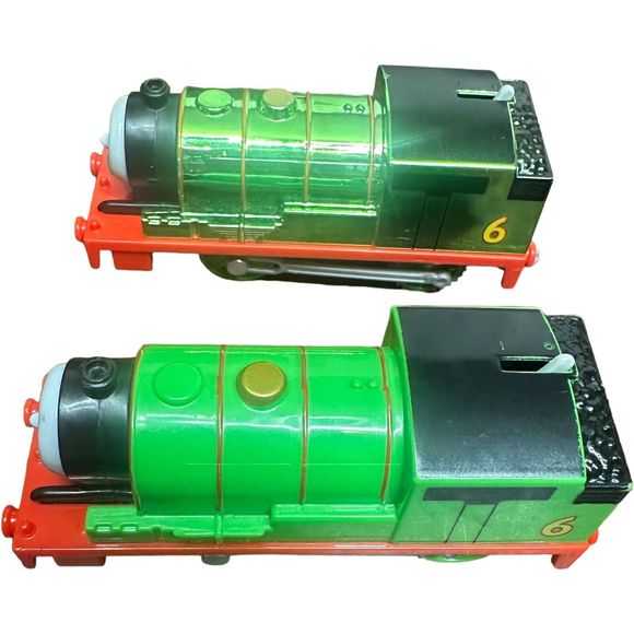 Lot Of 2 Thomas Friends Percy Limited Metallic Green Motorized 2013 Train WORKS - Picture 2 of 16